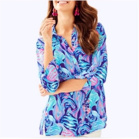 Lilly Pulitzer Tops - Lilly Pulitzer Scale Up Tunic Blouse